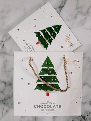 季節限定~聖誕樹巧克力紙袋一入30元可放餅乾盒 糖果盒西點盒生巧克力包裝盒禮品盒,點心盒.情人節聖誕節禮品袋