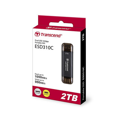 創見 ESD310 2TB USB 3.1 SSD 高速 Type-C 行動固態硬碟 (TS-ESD310C-2TB)
