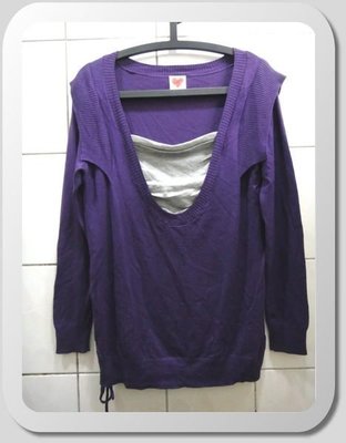 MOSS CLUB專櫃品牌 紫色長袖棉質上衣