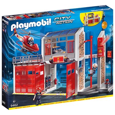 【德國製玩具】摩比人 火災報警器 行動消防局 直升機 有聲音 playmobil ( LEGO 最大競爭對手)