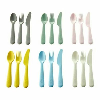 【亮菁菁】IKEA KALAS 刀叉湯匙 18件組/碗6件組/餐盤6件組/水杯6件組 繽紛馬卡龍顏色