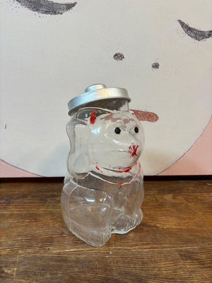 【尋舊】 昭和時期 招財貓糖果罐玻璃瓶身鋁蓋 尺寸17公分*16公分*28公分