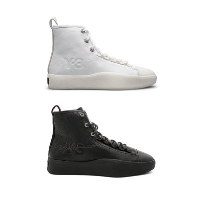 [全新真品代購-SALE!] Y-3 皮革 高筒 休閒鞋 / 運動鞋 (黑 / 白)