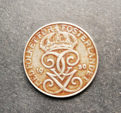 【二手】 瑞典早期1950年5歐爾鐵幣106 紀念幣 硬幣 錢幣【經典錢幣】
