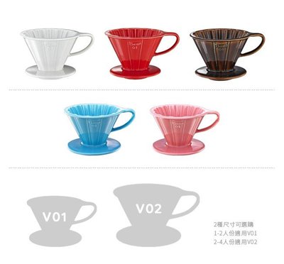 ?附發票?TIAMO V02 花漾陶瓷咖啡濾器組 HG5536 咖啡濾杯 手沖濾杯 錐形濾杯 濾杯