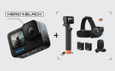 美國已開賣 [免運] 全新 GoPro 11 Hero11 +原廠額外電池+32gb卡+手持棒+頭套+夾