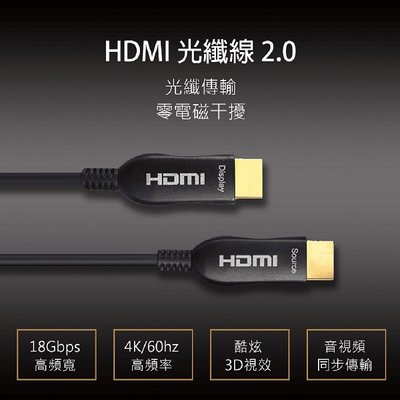 《名展影音》Fiber Optic 2.0版高清支援3D傳輸 4k光纖 HDMI線 15米 (輕裝版)