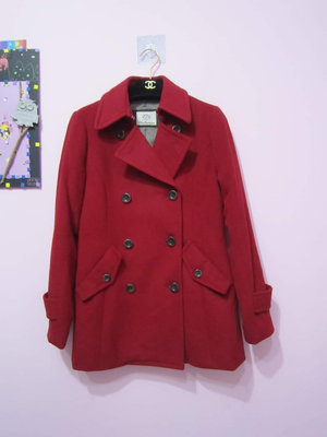 💞日本 2號 紅色羊毛大衣