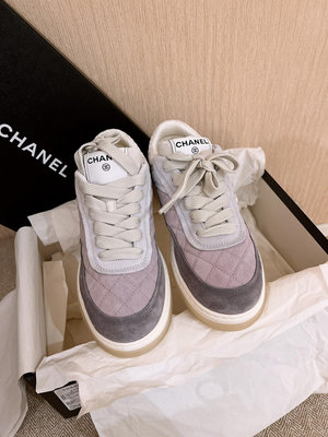Chanel香芋紫色創可貼運動鞋 37.5碼 香奈兒字母lo