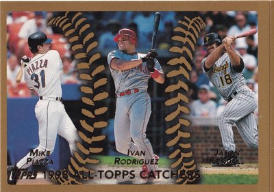 1999 Topps #459 Mike Piazza, Ivan Rodriguez, Jason Kendall