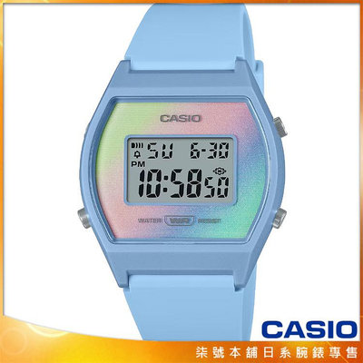 【柒號本舖】CASIO 卡西歐酒桶型多彩膠帶電子錶-藍色 # LW-205H-2A (台灣公司貨)