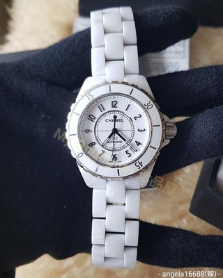 （已售出）【My Boutique珍品屋】全配台灣公司貨~Chanel J12白色陶瓷 38mm自動上鏈機械錶H0970~自用少用一手美錶~盒單錶節齊全