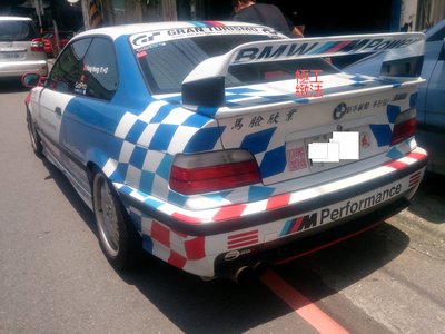 BMW E36 DTM 四件式加高雙層尾翼 蘆洲可取