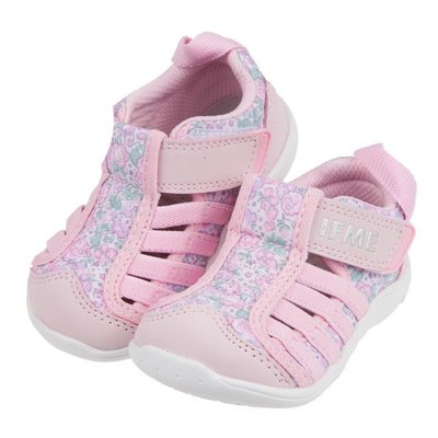 童鞋(12~15公分)日本IFME粉色和風花繪寶寶機能水涼鞋P1C701G