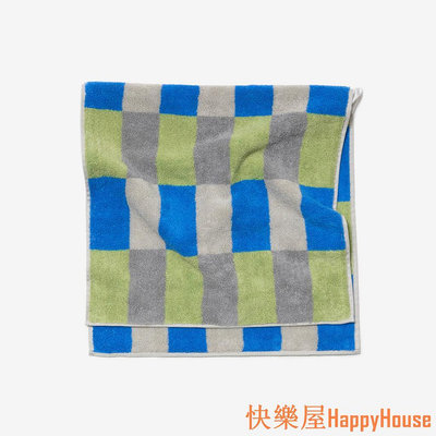 快樂屋Hapyy House[WARMGREY TAIL] CHECK TOWEL - KHAKI BLUE