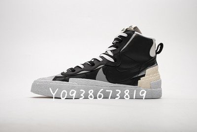 Sacai x Nike Blazer Mid Black Grey 黑白 解構 男女鞋 BV0072-002