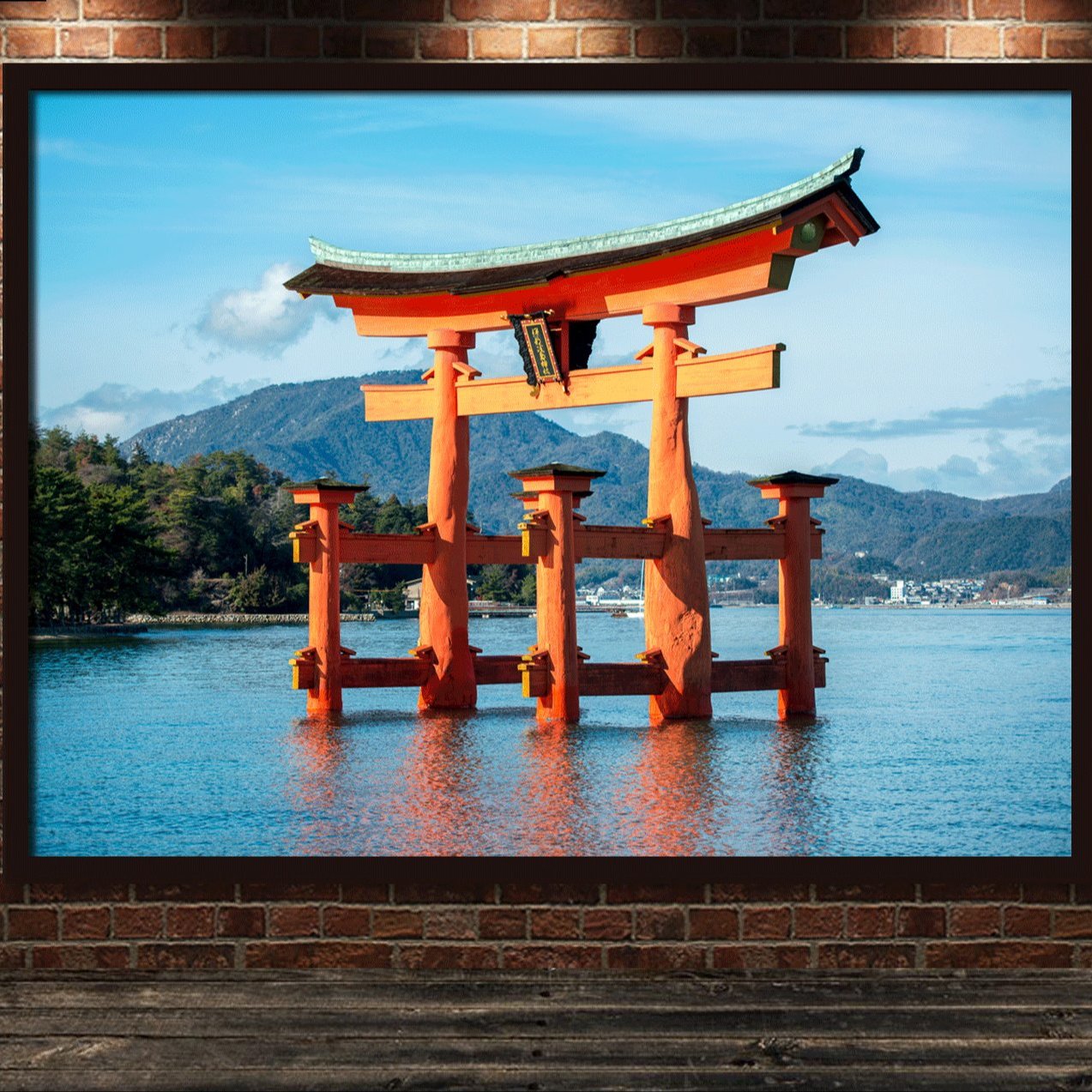 風景裝飾畫日本伏見稻荷神社鳥居海報神社園林寺廟客廳 不含框 Yahoo奇摩拍賣