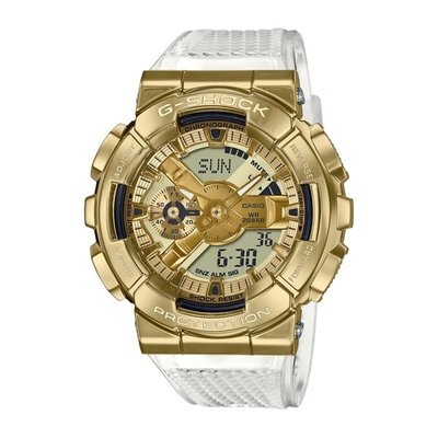 全新 CASIO卡西歐 G-SHOCK 霸氣時尚 金屬錶圈 金色 透明錶帶運動錶 GM-110SG-9A 歡迎詢問