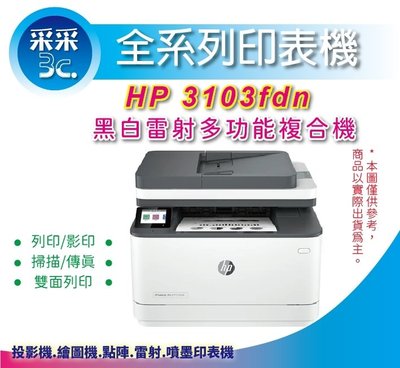 【獨家延長保固+送咖啡券】HP LaserJet Pro MFP 3103fdn A4黑白雷射傳真事務機 3G631A
