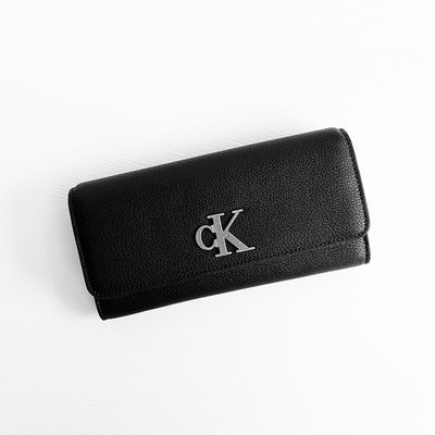 美國百分百【全新真品】Calvin Klein 皮夾 logo 真皮 錢包 CK 長夾 專櫃精品 黑色 CJ86