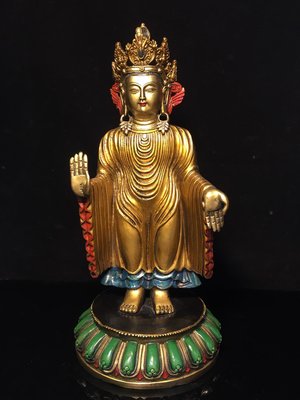 純銅彩繪北魏佛佛像，重2公斤，35080R