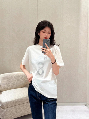 【全新現貨】23年夏季新款Dior迪奧字母數字8印花簡約短袖T恤上衣女