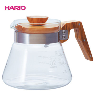 ~✬啡苑雅號✬~日本HARIO V60橄欖木天然素好握咖啡壺VCWN-60-OV 手沖壺耐熱玻璃壺 咖啡壺600ml