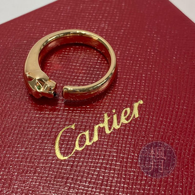 BRAND楓月 Cartier  RG綠眼美洲豹PANTHÈRE DE CARTIER戒指 #55 11.13G 卡地亞 精品配件 飾品配件