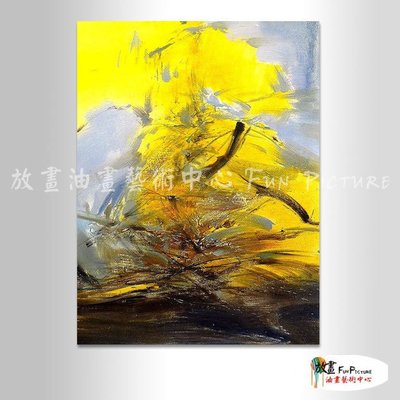 【放畫藝術】名家抽象83 純手繪 油畫 直幅 黃灰 暖色系 無框畫 名畫 線條 現代抽象 近代名家 大師作品