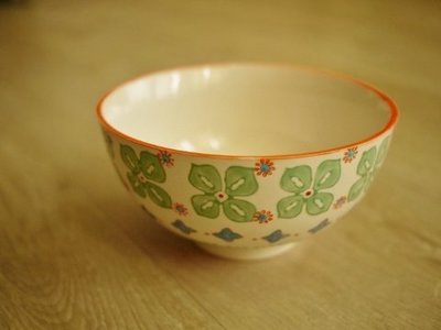 鄉村雜貨小市集＊zakka 日本購回 MOMO北歐風幸運草圖案陶瓷碗歐蕾碗湯碗（sale出清）