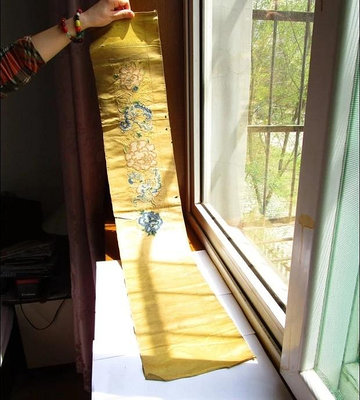 清早期黃綢緞地打籽繡古玩雜項古董收藏民俗刺繡 包老包真包老包301