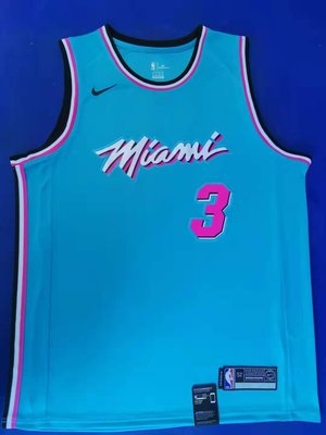 德韋恩·韋德 (Dwyane Wade) NBA邁阿密熱火隊 球衣 城市版 3號  籃色
