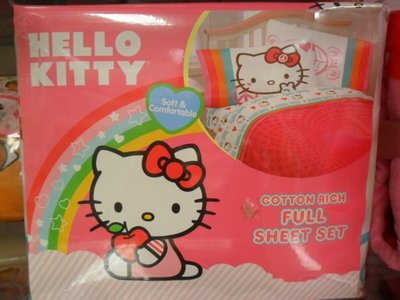 美國版Hello Kitty單人床包組［枕頭套 床包 被單］三件組超值賣場