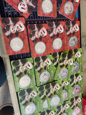 真品古幣古鈔收藏金幣總公司 紅卡 綠卡。2024熊貓銀幣。