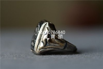 藏寶閣（古玩玉石）vintage歐洲回流純銀鑲嵌羅馬戰神戒指刻工細致精美品相如圖包老 Cyqx1322