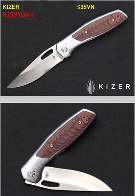 刀品世家--原廠正品KIZER 米斯特鈦柄折刀-KI3310