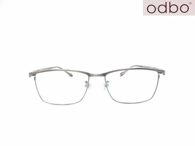 光寶眼鏡城(台南) odbo(Japan)最新加寬彈力方形純鈦眼鏡*日本製,od1562/C28,灰色,3D造型腳