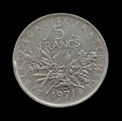 法國    5法朗    1971年    鎳幣    2695