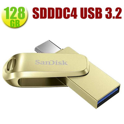SanDisk 128GB 128G Ultra luxe TYPE-C【SDDDC4-128G】OTG 400MB/s USB 3.2 雙用隨身碟 金