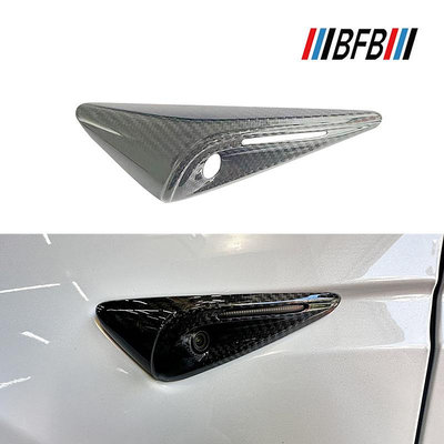 汽車配件 汽車尾翼 適用22-24特斯拉Model X碳纖維翼子板轉向燈框 葉子板攝像頭蓋殼