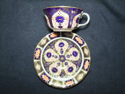 1891-1921年製 英國皇冠德貝瓷 Royal Crown Derby 伊萬里骨瓷茶杯盤組