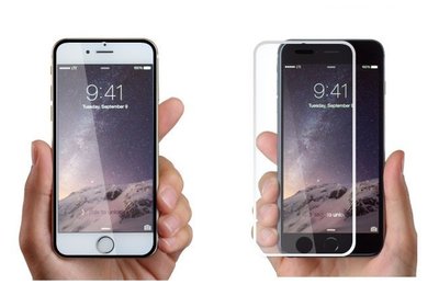 iPhone6(S)&Plus 4.7”/5.5"日本旭硝子，2.5D弧邊，0.33mm黑白窄邊滿版鋼化玻璃
