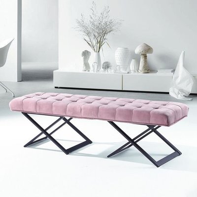 佩蒂5尺絨布床尾椅(粉色、淺灰、綠色、深灰麻布)✧暖暖屋傢俱傢飾✧Qi