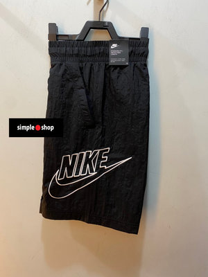 【Simple Shop】NIKE NSW 大LOGO 立體刺繡 運動短褲 風褲 黑色 男款 DB3811-010