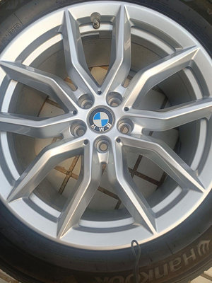 BMW X5 19寸鋁合金鋼圈（新車拆下）4顆送原廠腳踏墊