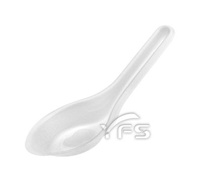 PP彎形湯匙(白色)-長120mm (辦桌湯匙/免洗湯匙/塑膠湯匙/外帶湯匙/餐匙/喜宴)