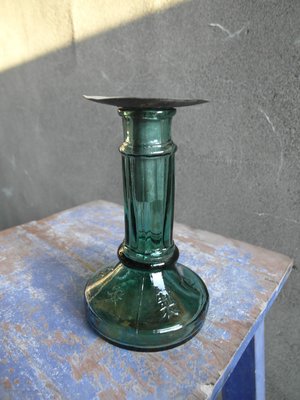 早期老玻璃油燈--安全燈-----------------高13公分