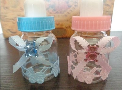 台灣現貨~小熊花邊特價創意嬰兒奶瓶造型喜糖盒滿月禮婚禮小物生日小禮物送禮回禮糖果