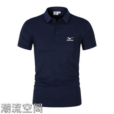 男士 Polo 衫 Mizuno 夏季短袖商務男士上衣尺寸 M-4Xl 6008-潮流空間