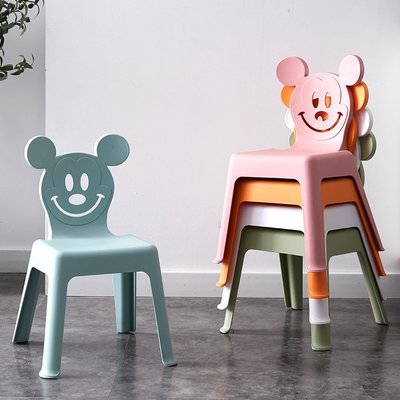 熱賣 兒童椅子寶寶餐椅幼兒園靠背椅加厚板凳塑料小椅子家用~